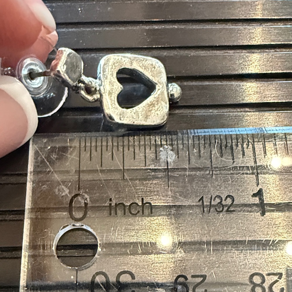 NWT, J. Jill Silver Square Heart Earrings - Picture 4 of 4